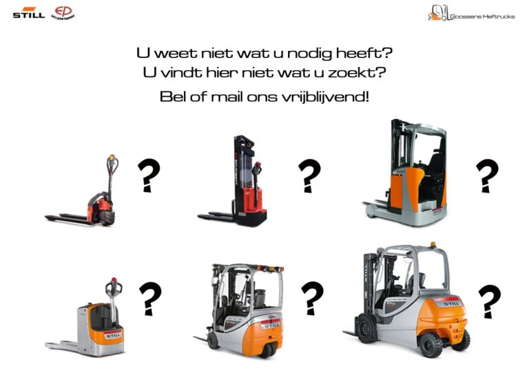 U vindt het juiste model niet op onze website? Contacteer ons vrijblijvend!